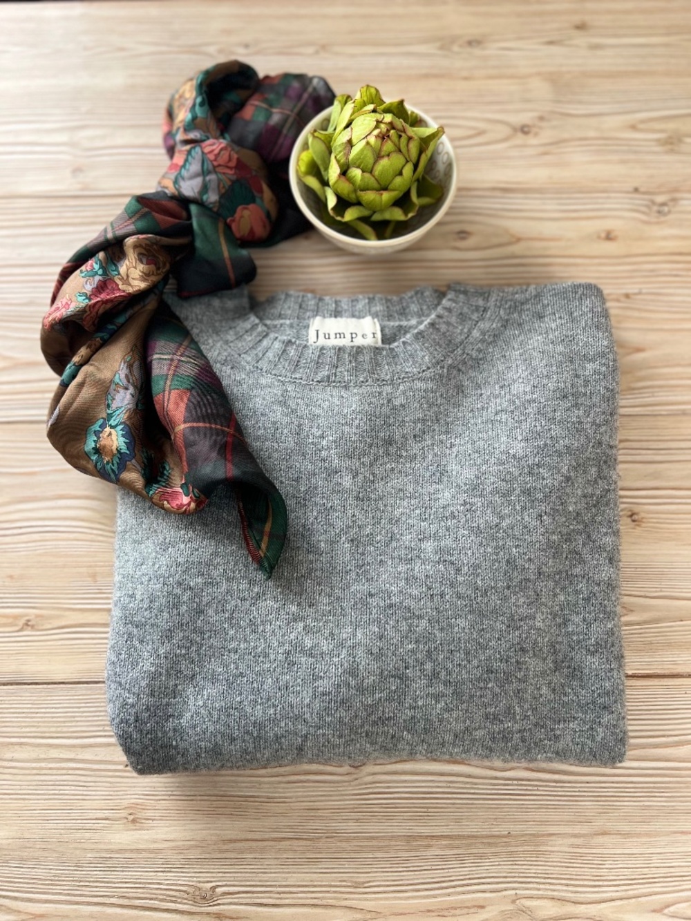 Jumper 1234 Gray Cashmere Sweater Size 3 Relaxed Crewneck